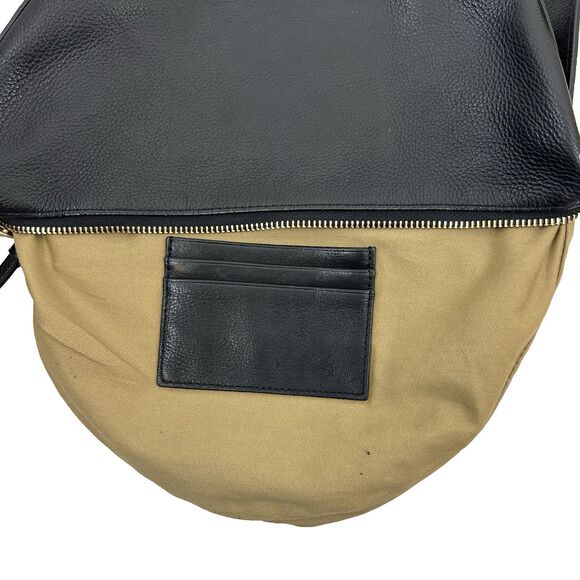 AllSaints Half Moon Crossbody Bag Black Leather Adjustable Strap Zip Capsule - Picture 10 of 16